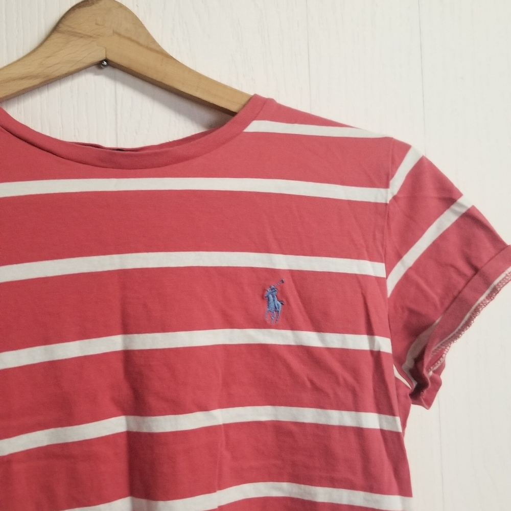Polo Logo Stripped Crop Tee